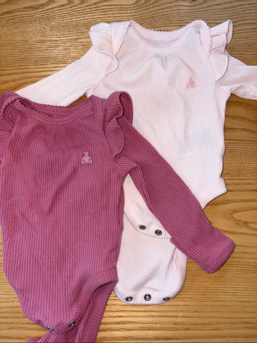 GAP Baby Girls' Pink Ruffle Long-Sleeve One-Piece Bodysuits - 2-Pack